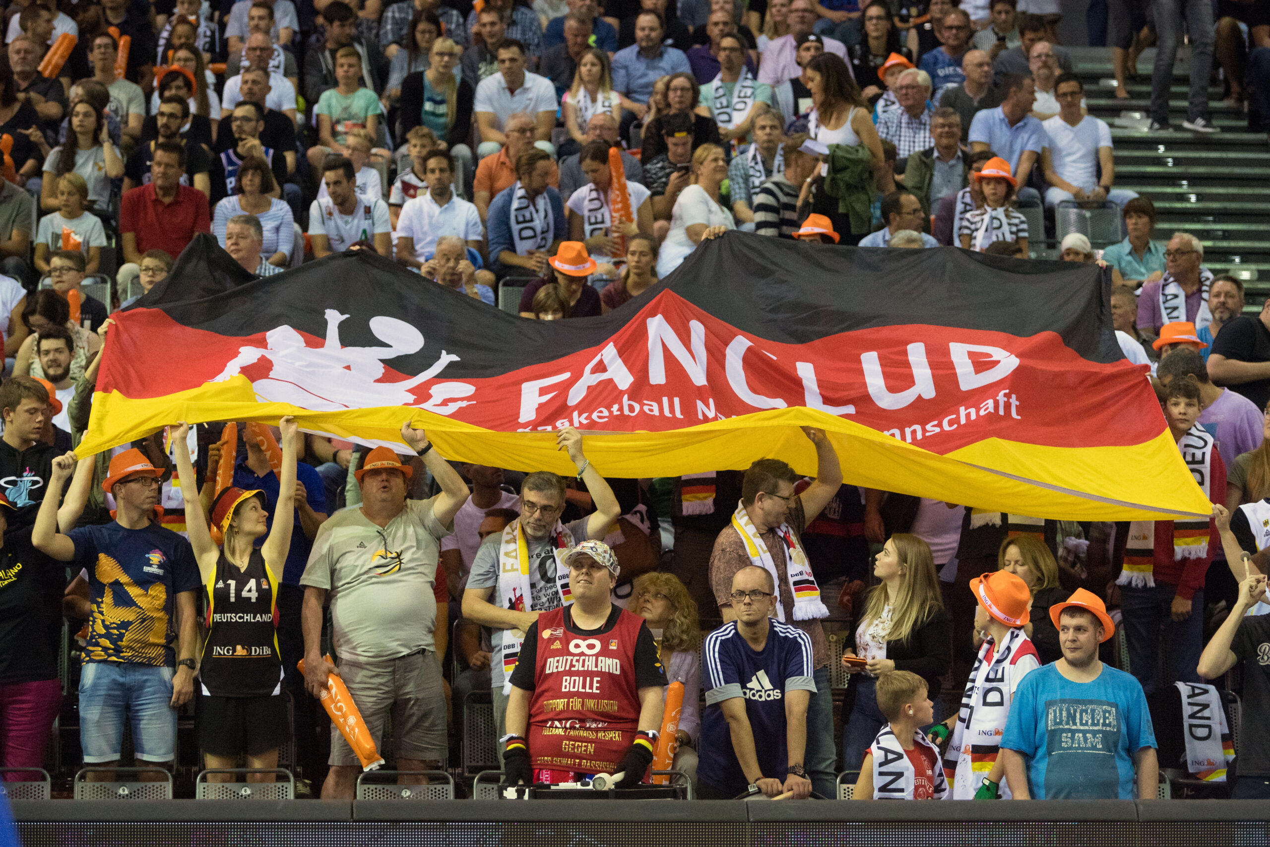 Basketball Trier 11.08.2019
Deutscher Basketball Bund DBB
Nationalmannschaft Herren Männer
Vorbereitungsspiel zum WM 2019
Deutschland (GER) - Schweden (SWE)
Fanclub DBB
Foto: Camera4

Jede Nutzung des Fotos ist honorarpflichtig gemaess derzeit gueltiger MFM Liste zzgl. Mehrwertsteuer. Urhebervermerk wird nach Paragraph 13 UrhG ausdruecklich verlangt. Belegexemplar erforderlich! Bei Verwendung des Fotos ausserhalb journalistischer Zwecke bitte Ruecksprache mit dem Fotografen halten. - Each usage of the photo requires a royalty fee in accordance to MFM. No model release. For any usage other than editorial purposes please contact the author.